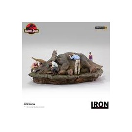 Iron studios Jurassic Park Diorama - Triceratops Deluxe - preventa-JuguetesSol-Lo nuevo