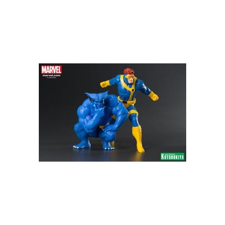 KOTOBUKIYA ARTFX+ STATUE MARVEL UNIVERSE CYCLOPS & BEAST TWO PACk-JuguetesSol-Lo nuevo