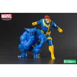 KOTOBUKIYA ARTFX+ STATUE MARVEL UNIVERSE CYCLOPS & BEAST TWO PACk-JuguetesSol-Lo nuevo